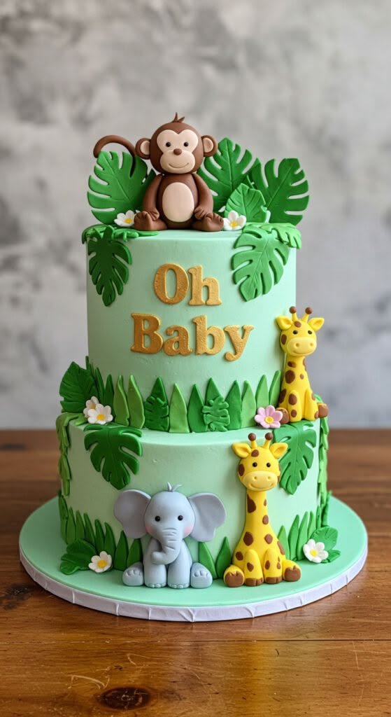 Jungle Safari Baby Shower Cake